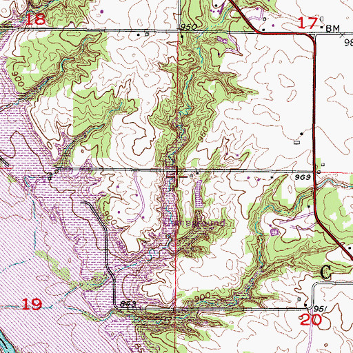 Topographic Map of Frize School (historical), IA