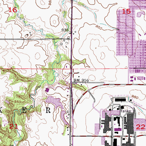 Topographic Map of Crocker Center School, IA