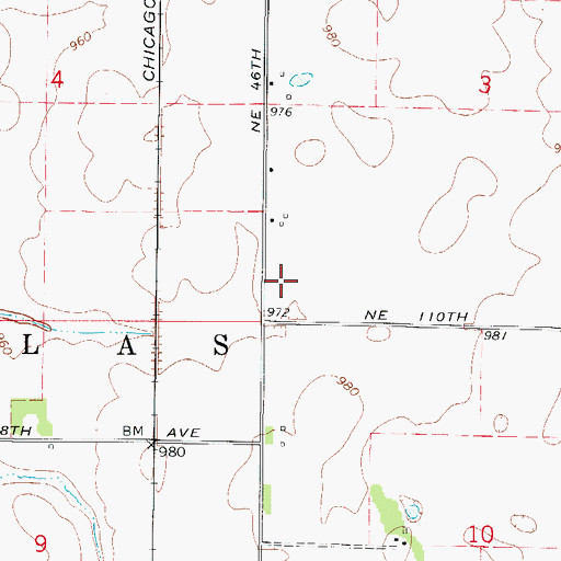 Topographic Map of Hawks School (historical), IA