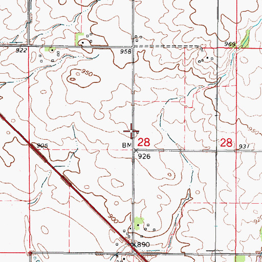 Topographic Map of East Beaver School (historical), IA