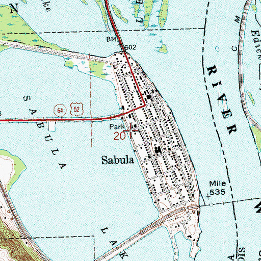 Topographic Map of South Sabula Lakes Park, IA