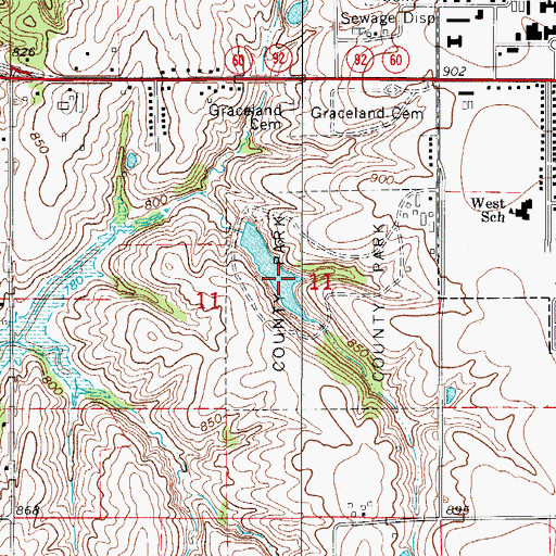 Topographic Map of Marion County Park, IA