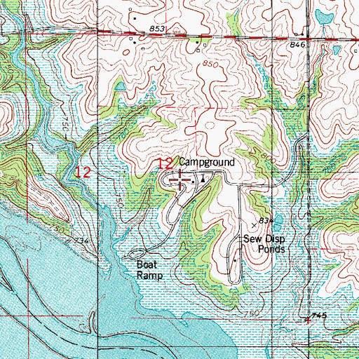 Topographic Map of Wallashuck Campground Lake Red Rock, IA