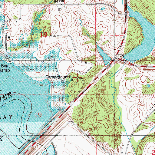 Topographic Map of North Overlook Campground, IA