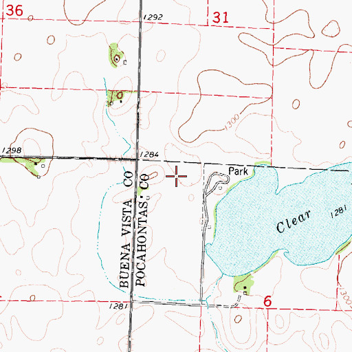 Topographic Map of Little Clear Lake Park, IA