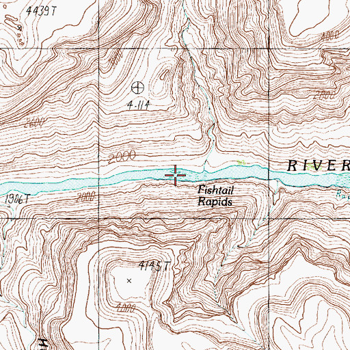 Topographic Map of Fishtail Rapids, AZ