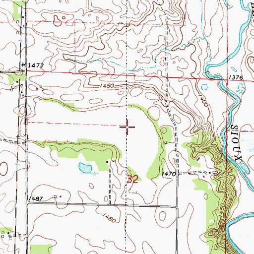 Topographic Map of Pratt Lake (historical), IA