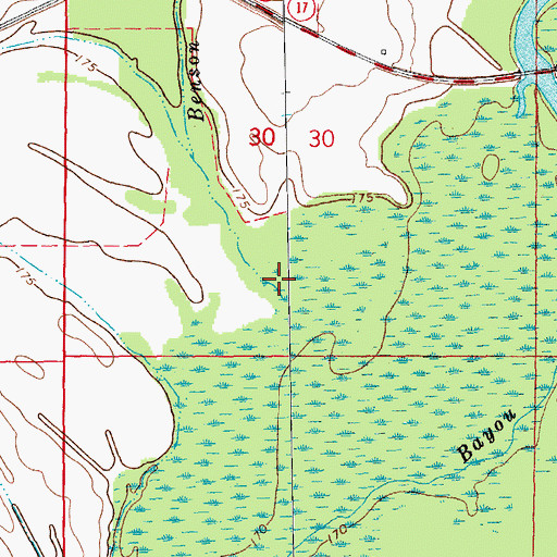 Topographic Map of Benson Slash Creek, AR