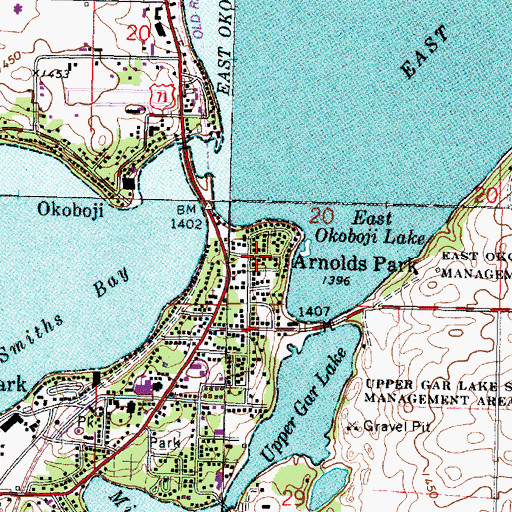 Topographic Map of Crows Nest Resort, IA