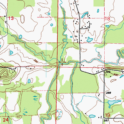 Topographic Map of Bentley Creek, AR