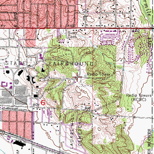 Topographic Map of Iowa State Fair Campgrounds, IA