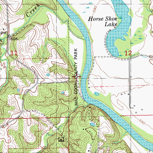 Topographic Map of Mac Coon County Park, IA