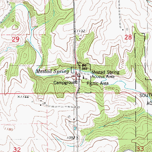 Topographic Map of South Bear Park, IA