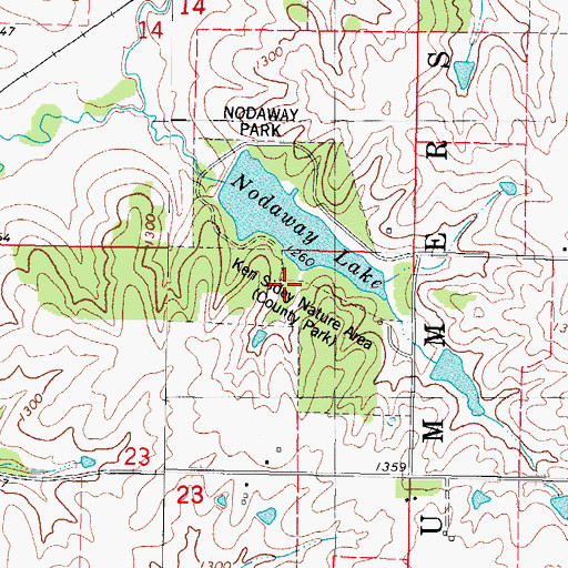 Topographic Map of Ken Sidey Nature Area, IA