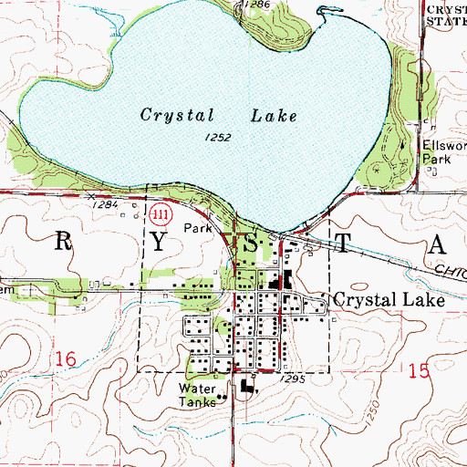 Topographic Map of Crystal Lake Park, IA
