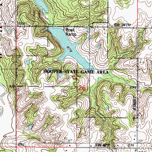 Topographic Map of Hooper State Game Area, IA