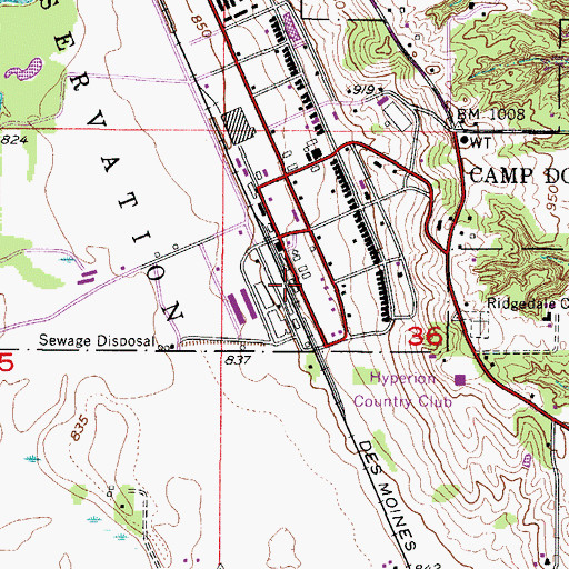 Topographic Map of Arsenal Station, IA