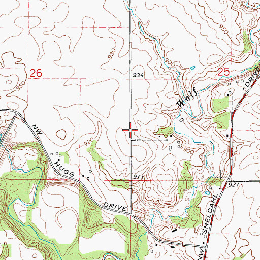 Topographic Map of School Number 4, IA