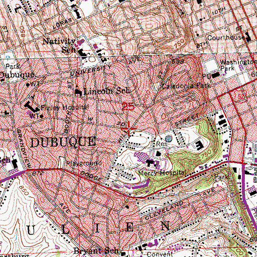 Topographic Map of Cathedral Square, IA