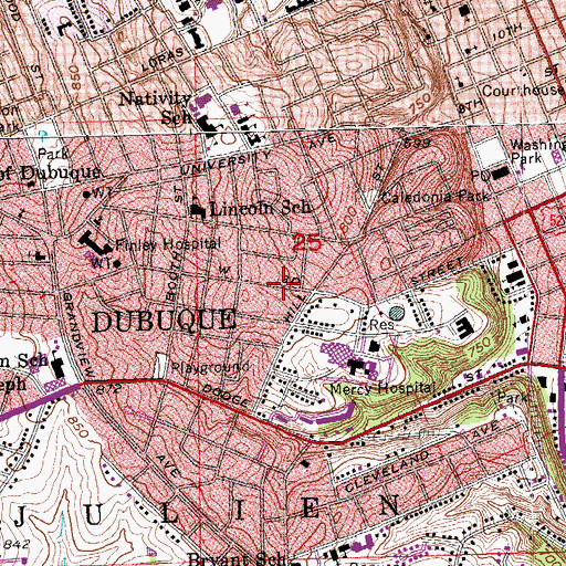 Topographic Map of Cable Car Square, IA