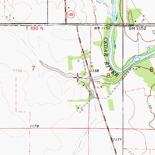 Topographic Map of Otranto, IA