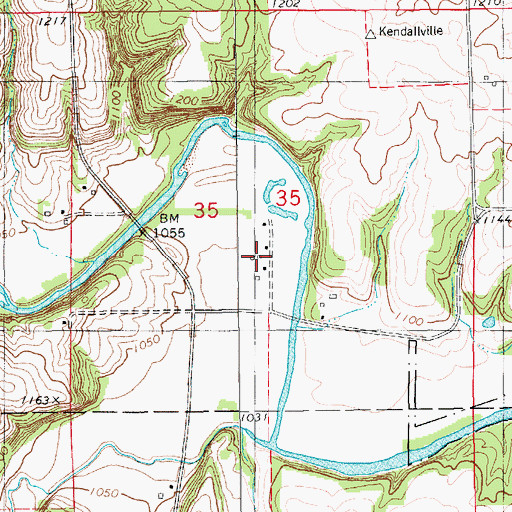 Topographic Map of Plymouth Rock, IA