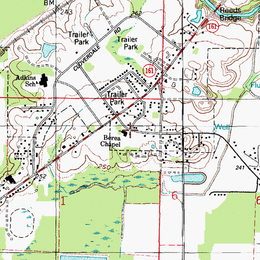 Topographic Map of Berea Chapel, AR