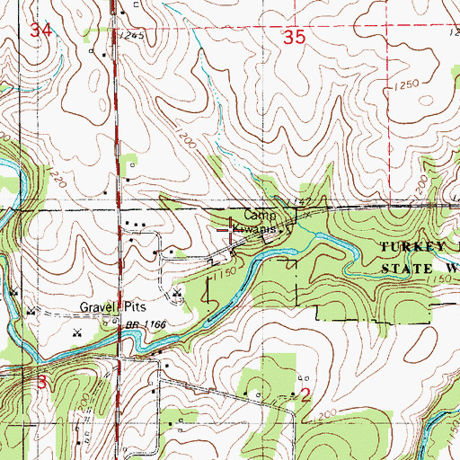 Topographic Map of New Oregon, IA