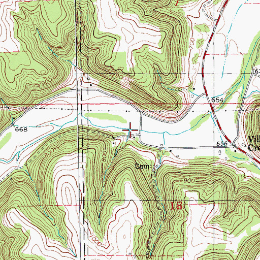 Topographic Map of Capoli Mill, IA