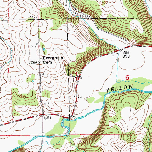 Topographic Map of Manchester, IA