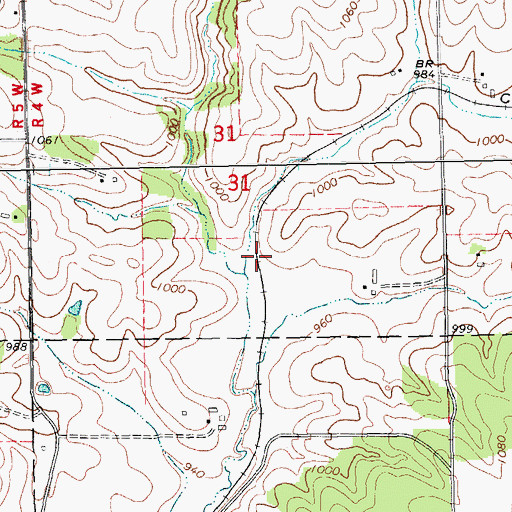 Topographic Map of Bismark Station, IA