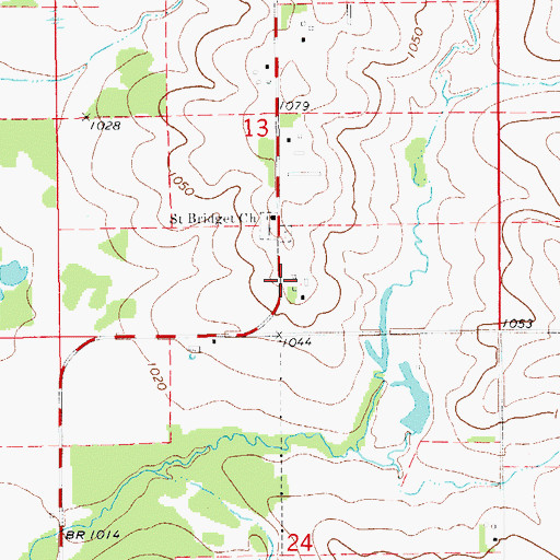 Topographic Map of Bremer, IA