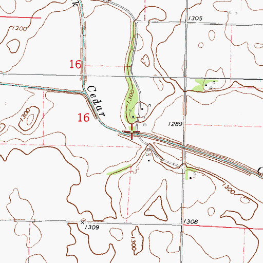 Topographic Map of Swan Lake (historical), IA