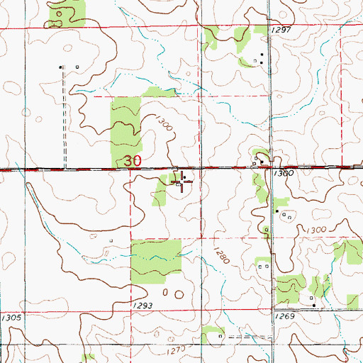 Topographic Map of Liberty School (historical), IA