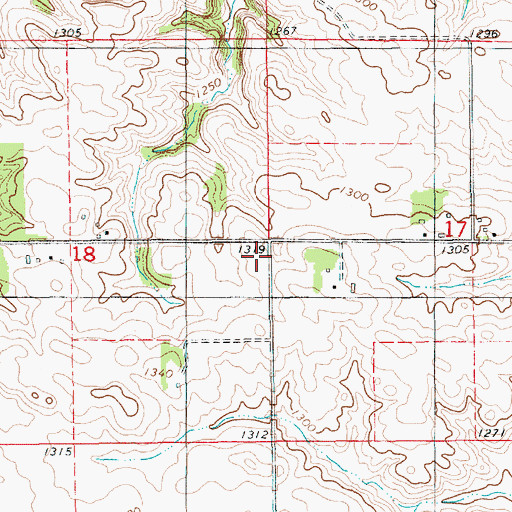 Topographic Map of Lincoln School (historical), IA
