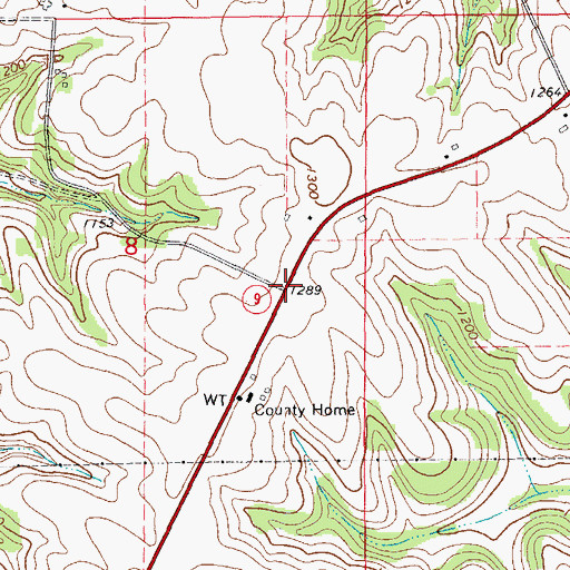 Topographic Map of Howard District School (historical), IA