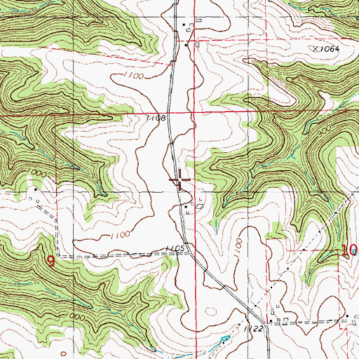 Topographic Map of District of Capoli School (historical), IA