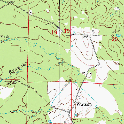 Topographic Map of Berks Branch, AR