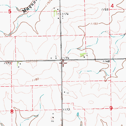 Topographic Map of Wheeland District School (historical), IA