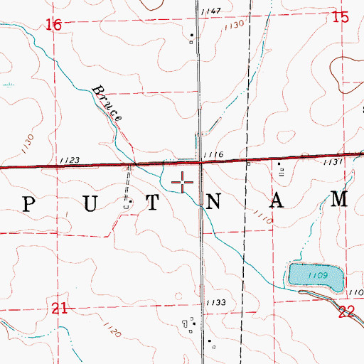 Topographic Map of Independent District of Center School (historical), IA