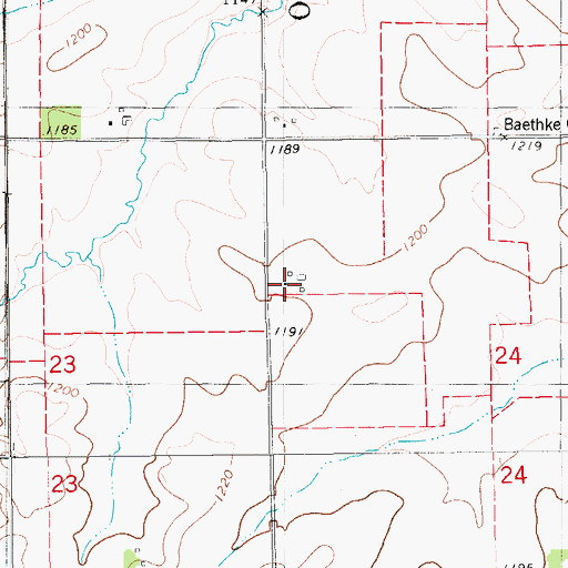 Topographic Map of Orleans Cheese Factory, IA
