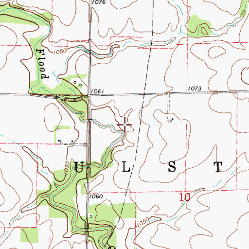 Topographic Map of Ulster, IA