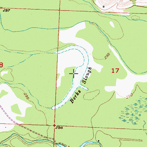 Topographic Map of Berks Slough, AR