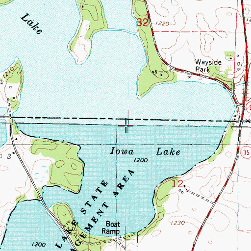Topographic Map of Iowa Lake, IA
