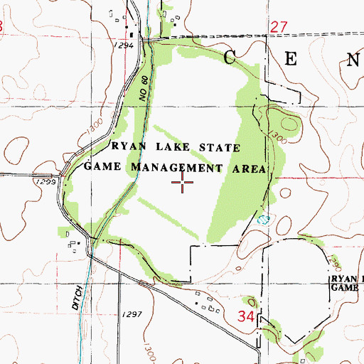 Topographic Map of Ryan Lake (historical), IA