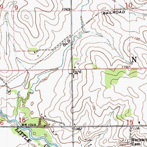 Topographic Map of Nilesville, IA