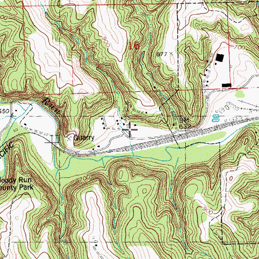 Topographic Map of West Yards, IA