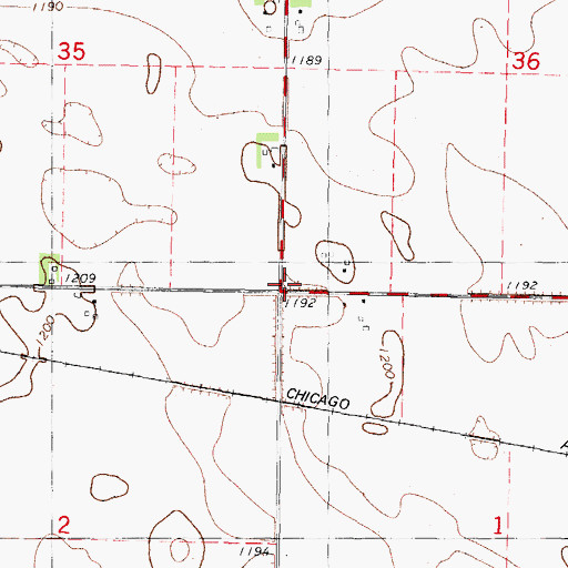 Topographic Map of Rubens Siding, IA