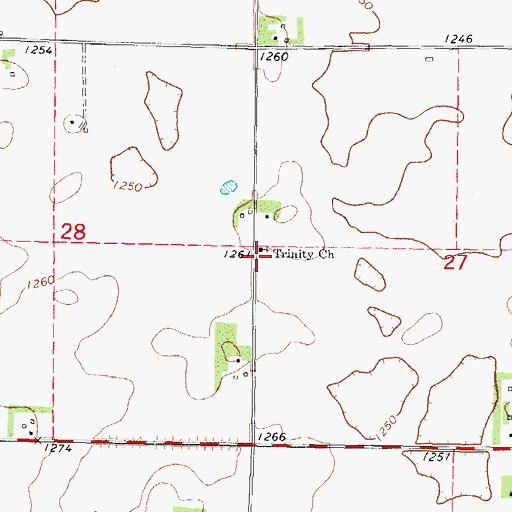Topographic Map of Rusk, IA