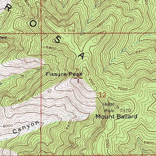 Topographic Map of Fissure Peak, AZ